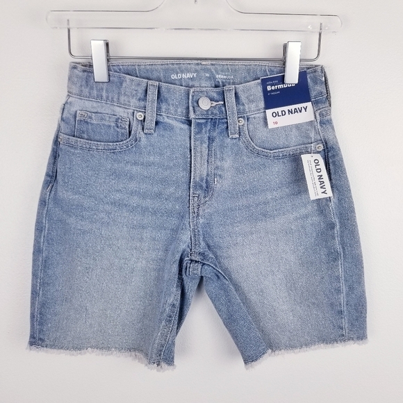 Old Navy #557180 High-Waisted Cut-Off Jean Bermuda Shorts for Girls NWT - Picture 2 of 12